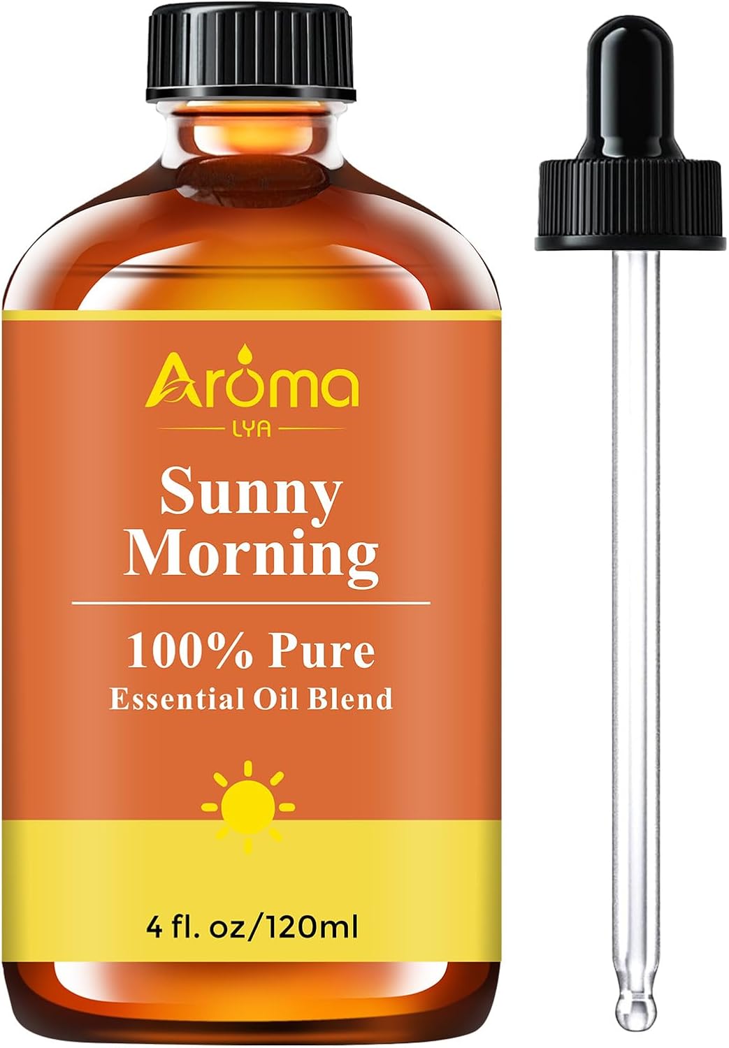 Aroma Lya Sunny Morning Essential Oil Blend | 100% Pure | Uplifting Citrus Scent | 4 fl oz / 120ml