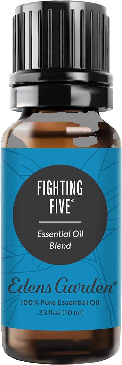 Edens Garden Fighting Five Essential Oil Blend | 100% Pure | Protective 5-Oil Blend | .33 fl oz (10 ml)