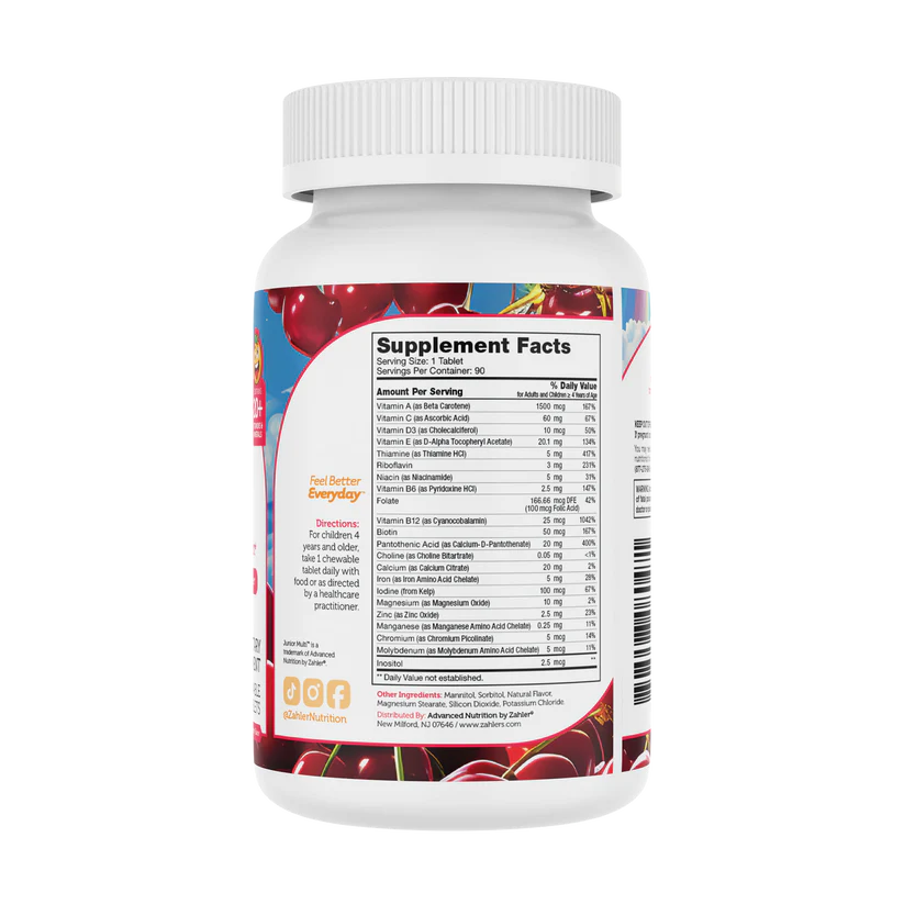 Zahler Junior Multi™ – Complete Once-Daily Multivitamin for Children (90 Chewable Tablets)
