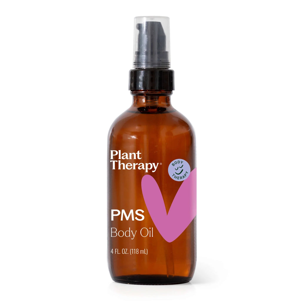 Plant Therapy PMS Body Oil 4 fl oz amber pump bottle