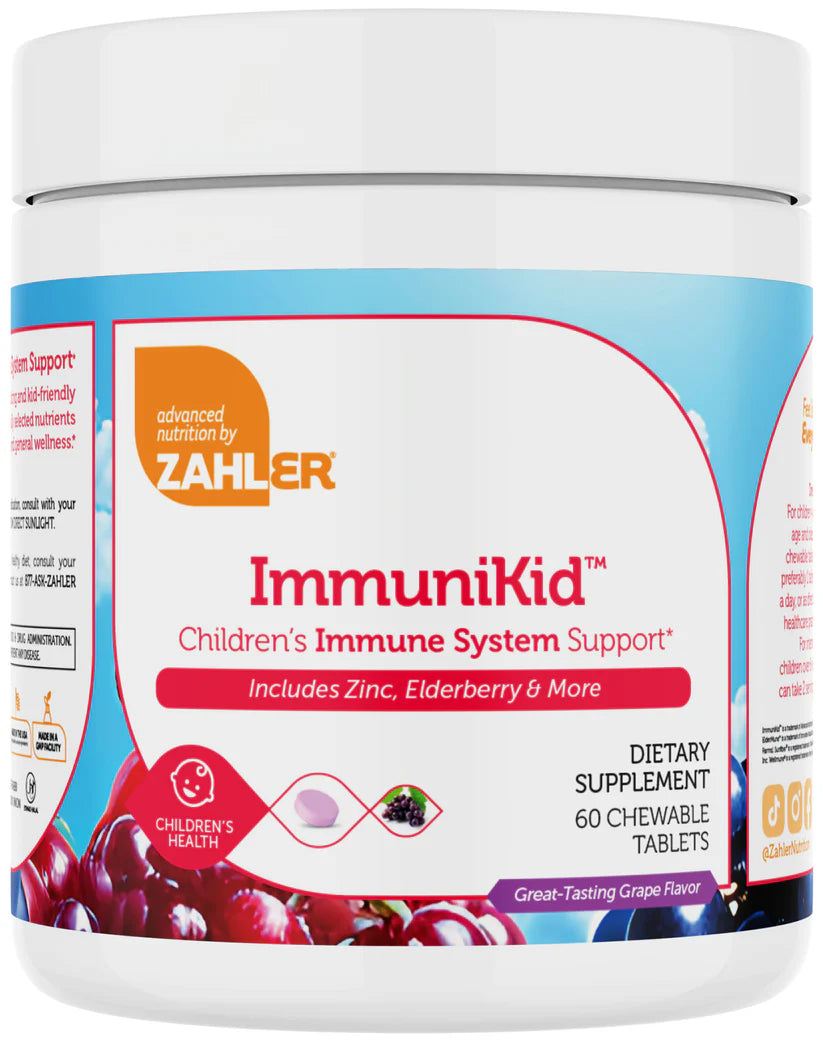 Zahler ImmuniKid™ – Children’s Immune System Support | Zinc, Elderberry & More | 60 Chewable Tablets