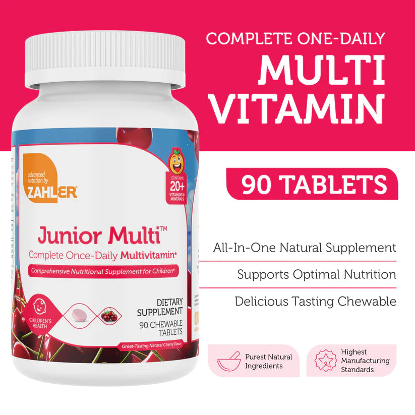 Zahler Junior Multi™ – Complete Once-Daily Multivitamin for Children (90 Chewable Tablets)