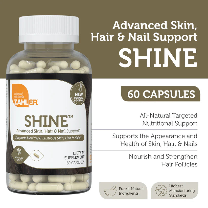 Zahler SHINE™  Advanced Skin Hair & Nail Support New Formula 60 Capsules
