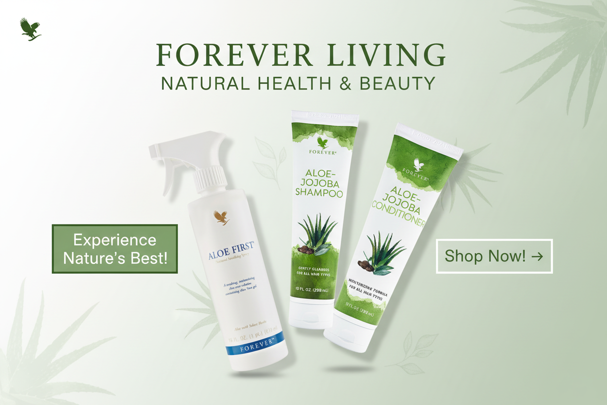 Aloe Vera Product Trio Banner