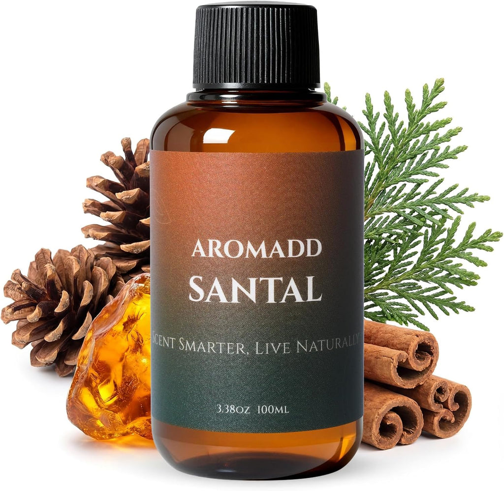 Aromadd Santal Essential Oil Blend | Grounding Woody Scent | Scent Smarter, Live Naturally | 3.38 fl oz (100ml)