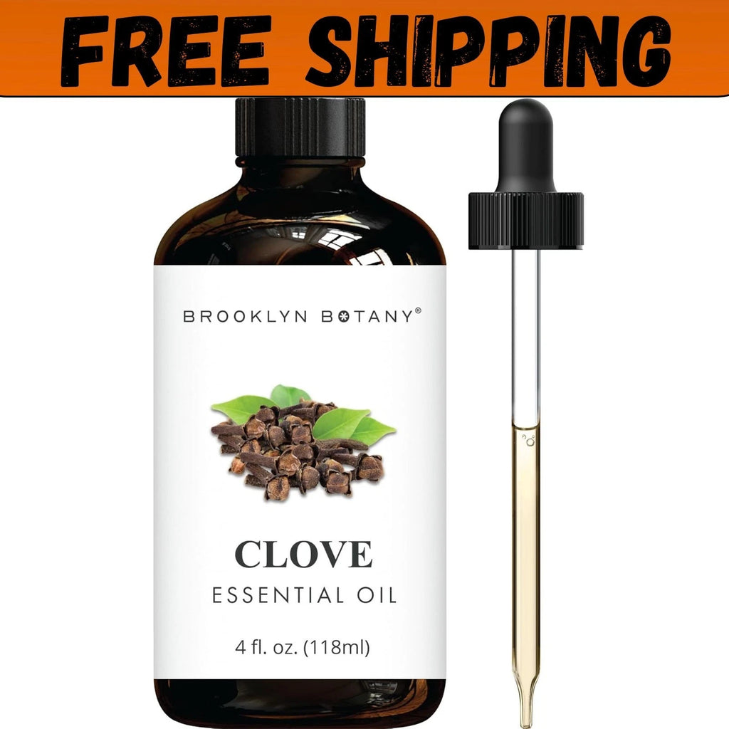 Brooklyn Botany Clove Essential Oil 4oz 118ml bottle with glass dropper