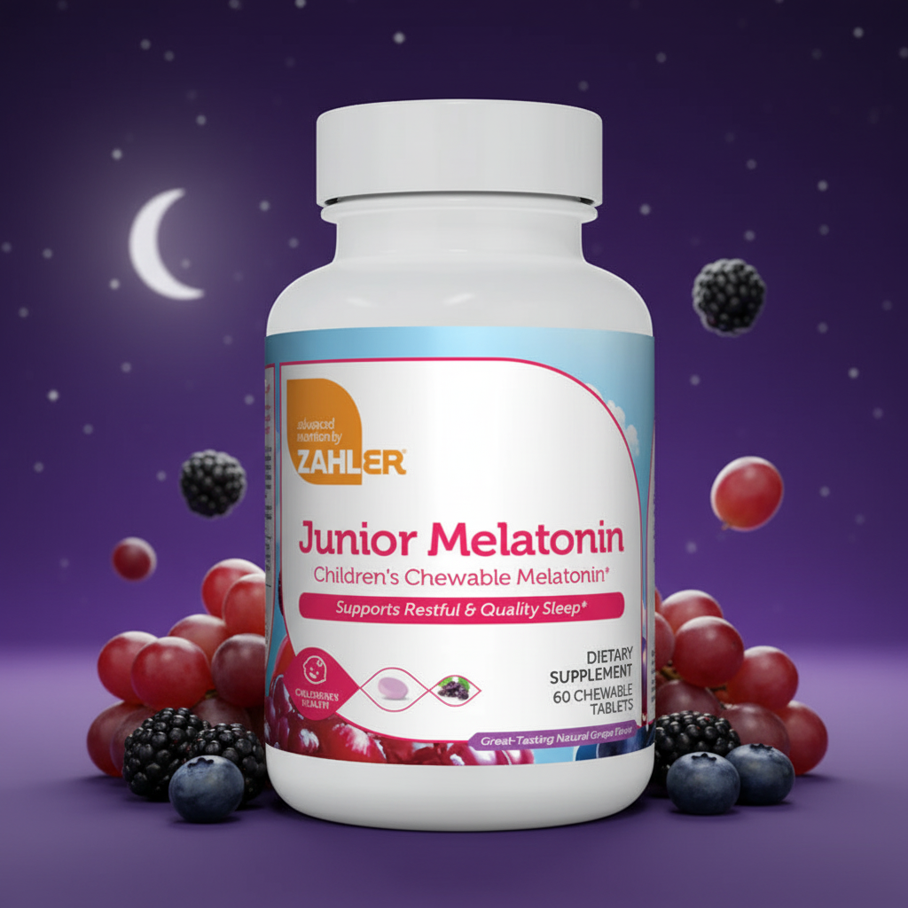 Zahler Junior Melatonin™ – Children’s Chewable Melatonin | Supports Restful & Quality Sleep | 60 Chewable Tablets