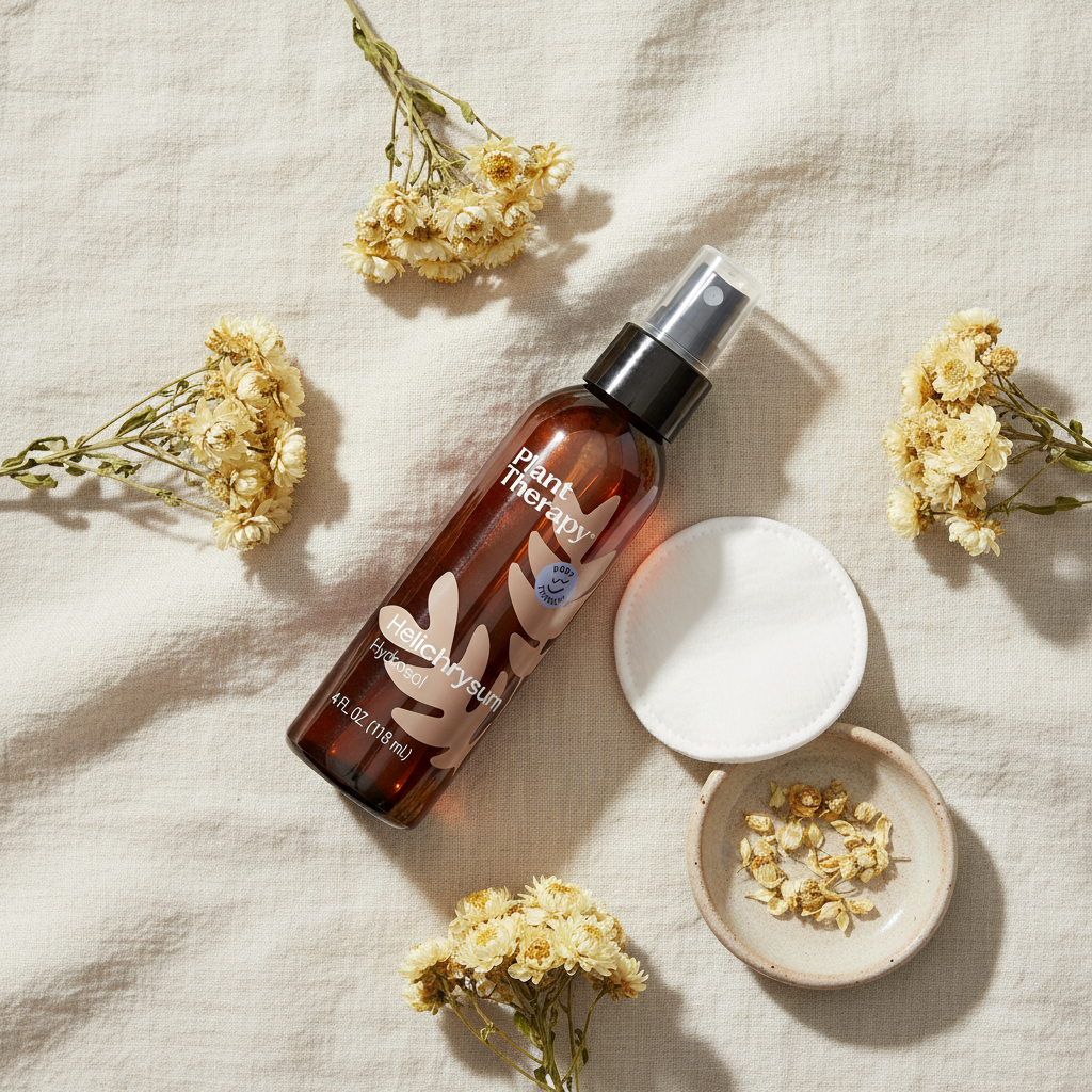 Flat lay with cotton pad