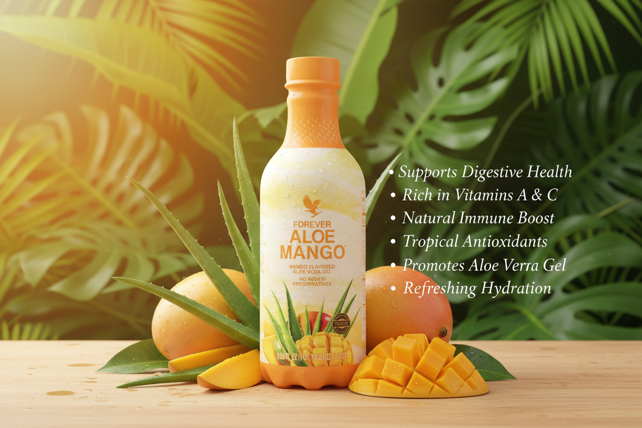 Forever Aloe Mango Aloe Vera Gel® with 86% pure inner leaf aloe vera g ...