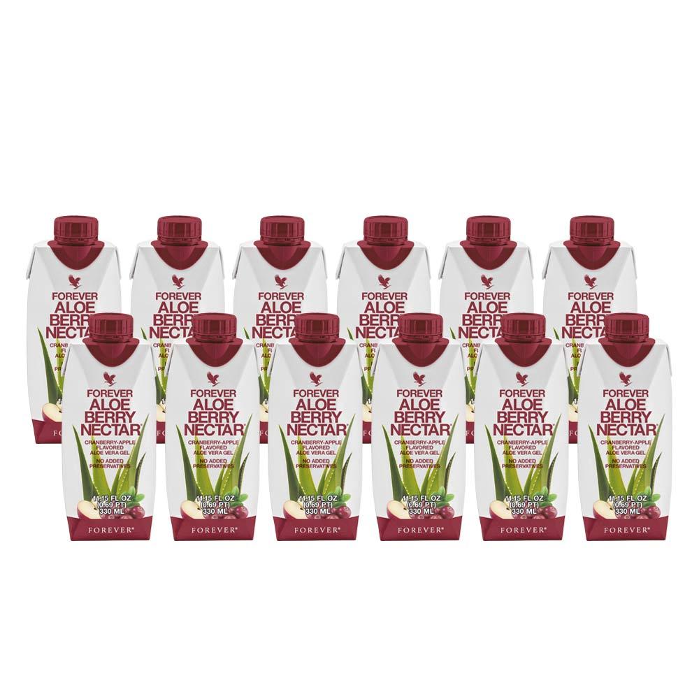 Forever™ Aloe Berry Nectar Minis | Cranberry-Apple Aloe Vera Gel Drink — 12 Pack