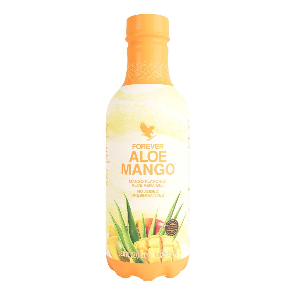 Forever Aloe Mango Aloe Vera Gel® with 86% pure inner leaf aloe vera gel and an extra kick of nutrition and flavor from natural tropical mango puree
