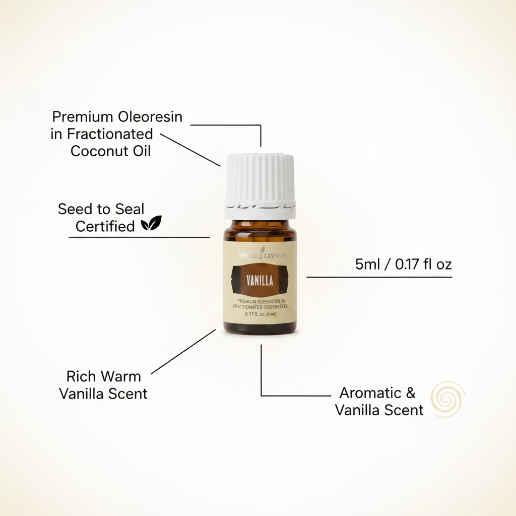 Vanilla oleoresin key benefits infographic
