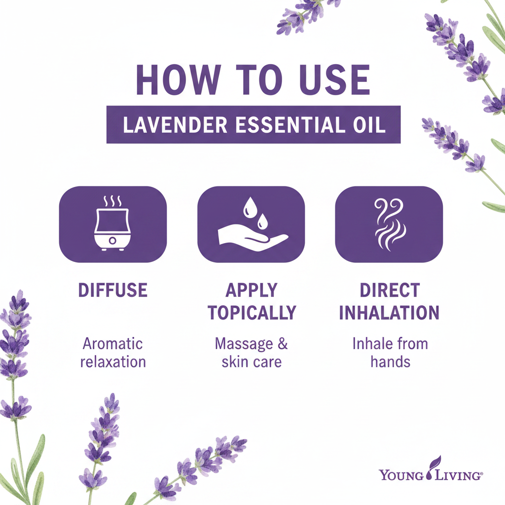 Lavender Essential Oil how to use infographic
