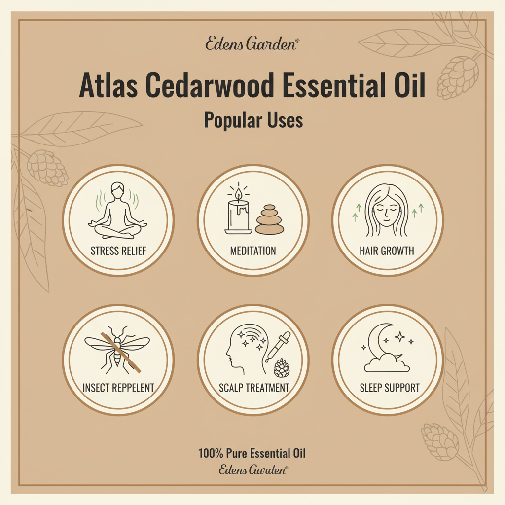 Edens Garden Atlas Cedarwood popular uses infographic