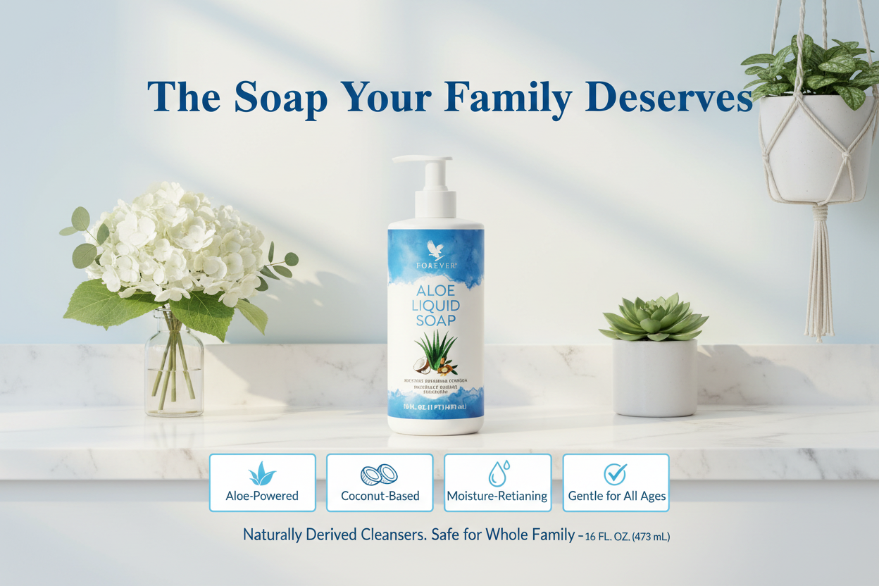 Aloe Liquid Soap - Family Lifestyle Banner
