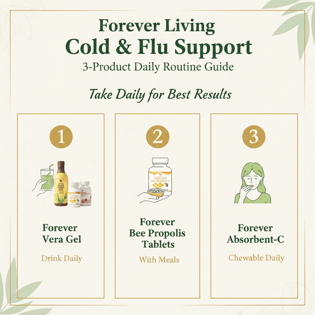 Forever Cold & Flu Support how to use infographic