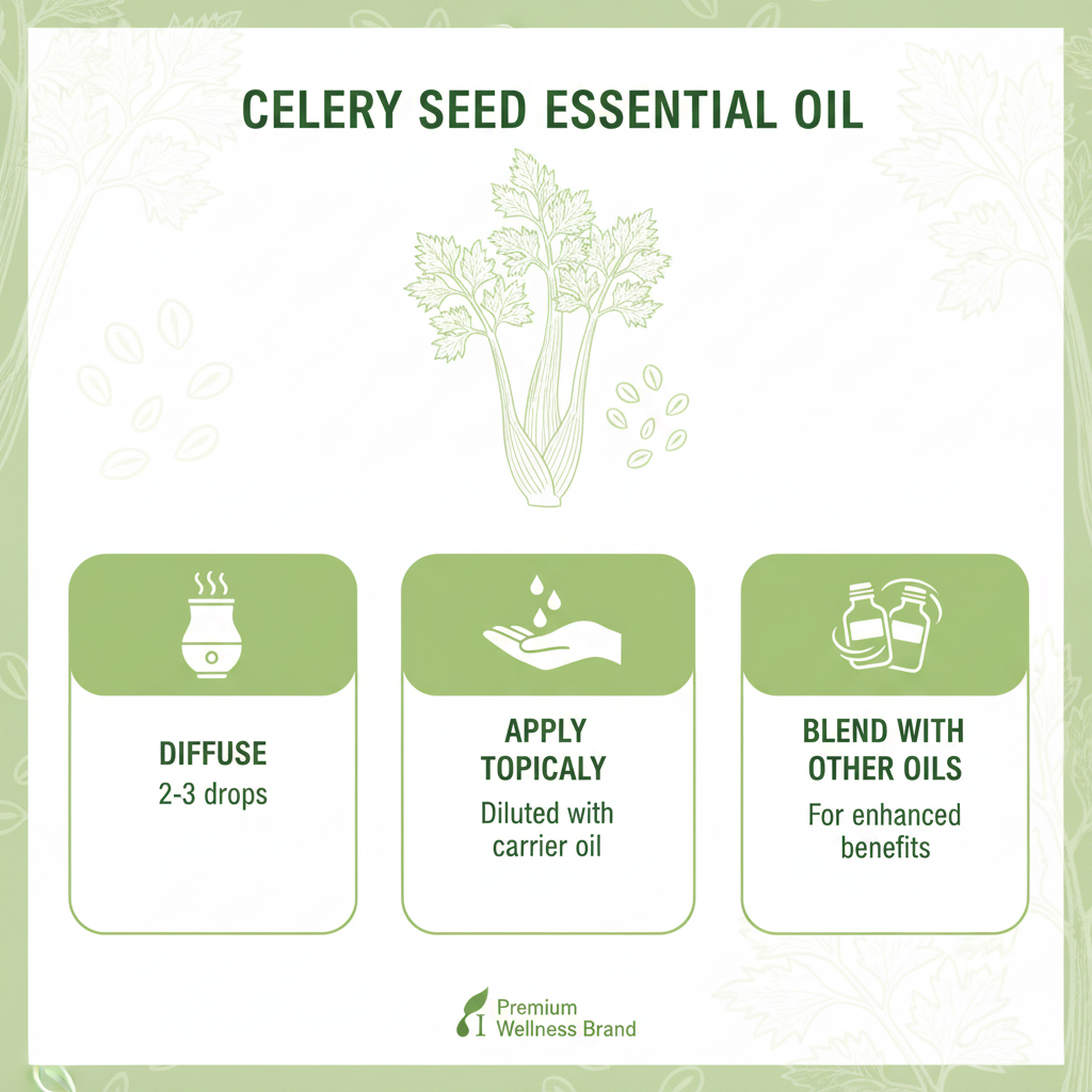 Celery Seed Essential Oil how to use infographic