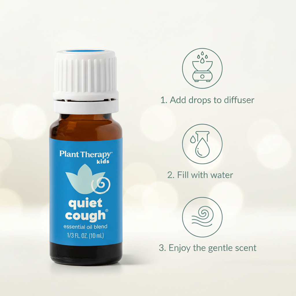 Kids essential oil blend how-to-use infographic