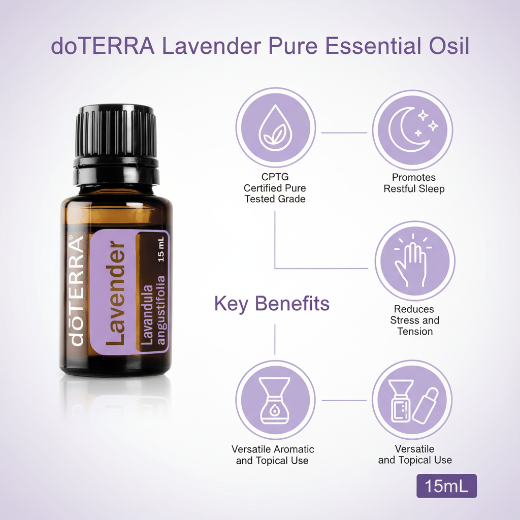 doTERRA Lavender key benefits infographic