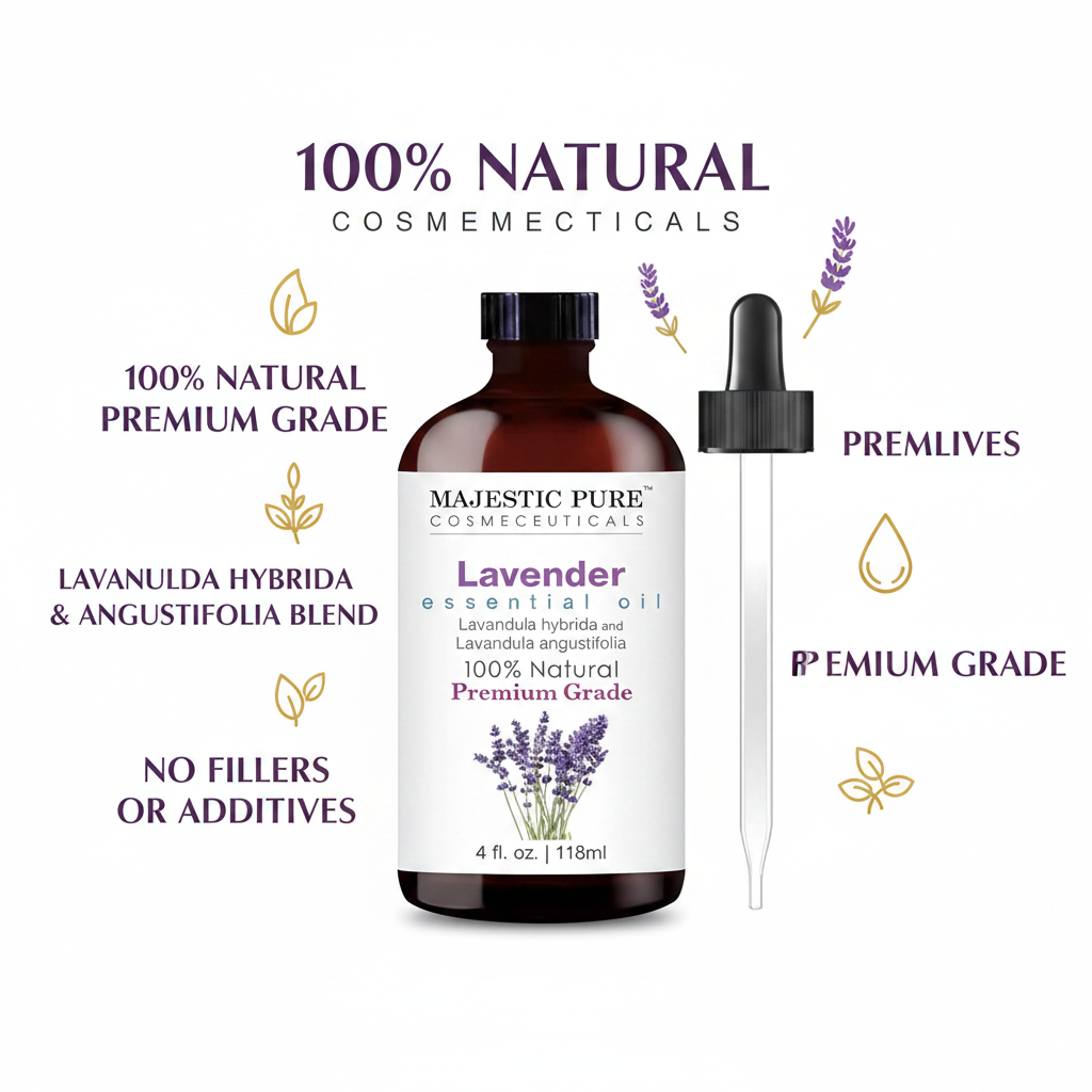 Majestic Pure Lavender Essential Oil – Key Benefits Infographic