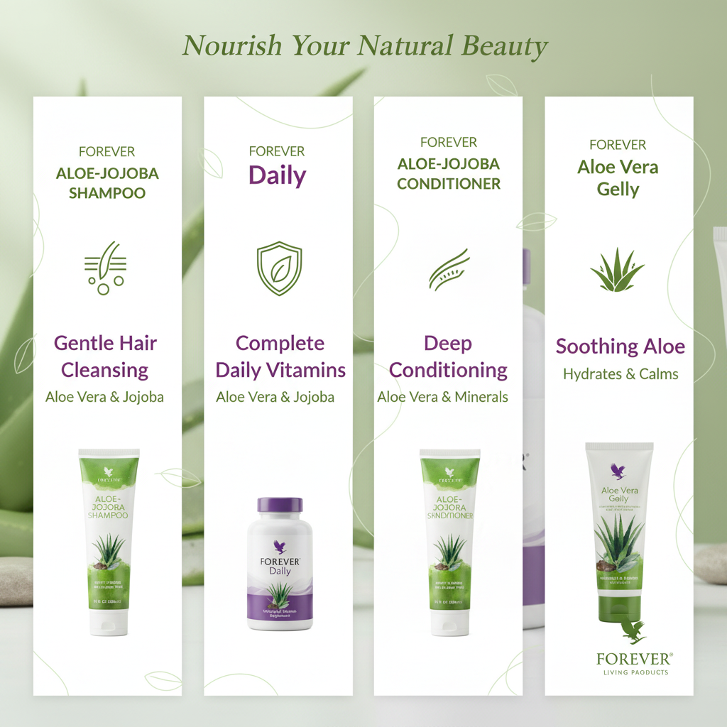 Forever Living natural beauty collection benefits infographic