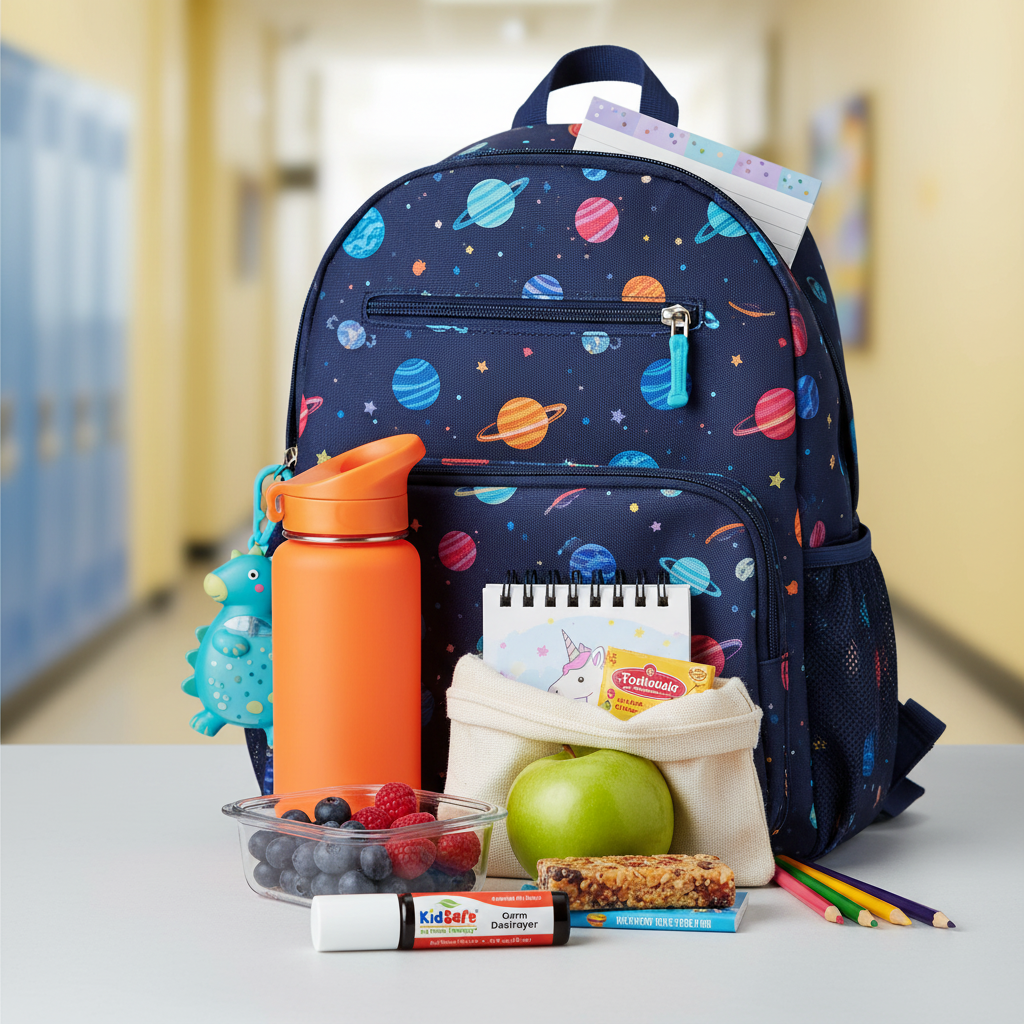 KidSafe Germ Destroyer in child's school backpack
