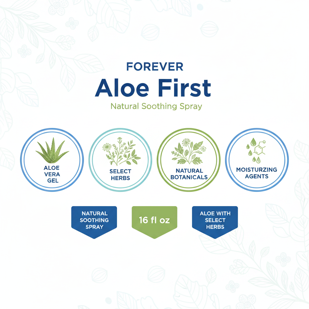 Forever Aloe First Spray ingredients infographic