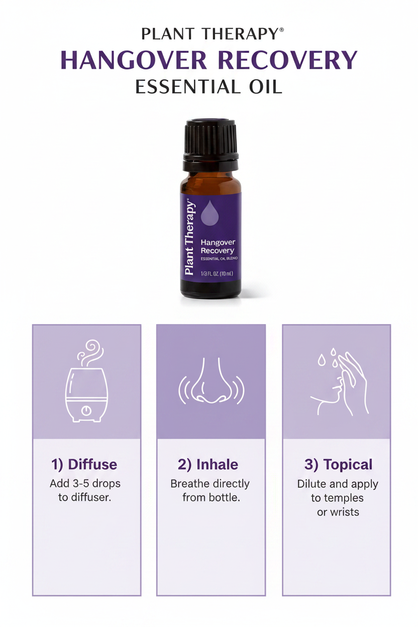 How to use Plant Therapy Hangover Recovery infographic