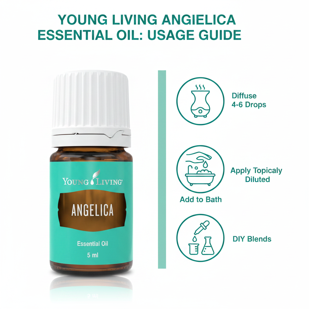 Angelica essential oil how to use infographic