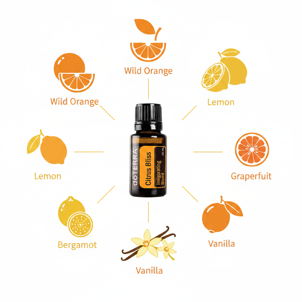 doTERRA Citrus Bliss key ingredients infographic