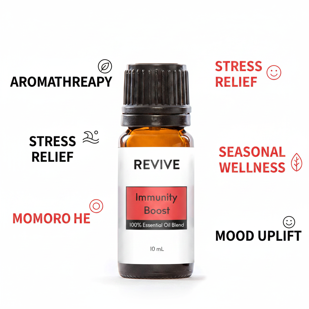 REVIVE Immunity Boost uses - aromatherapy stress relief seasonal wellness mood uplift