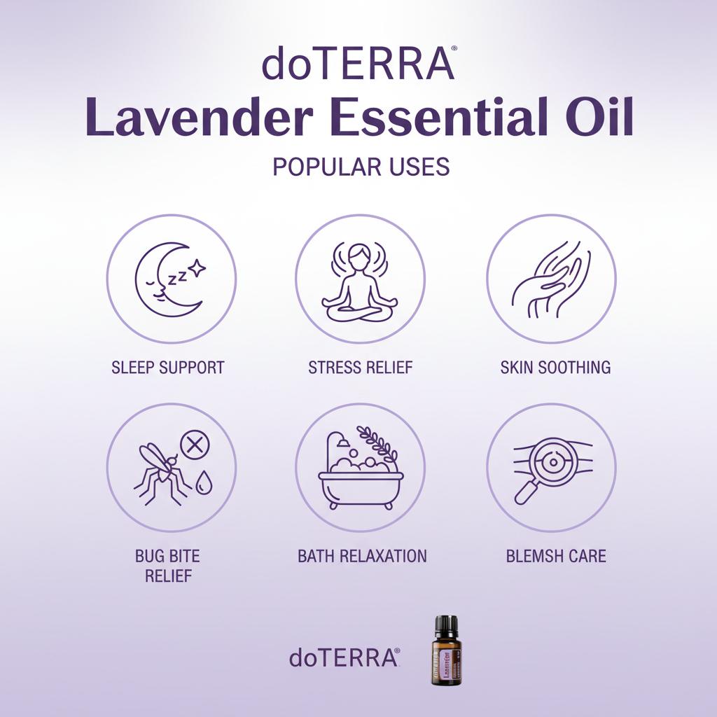 doTERRA Lavender popular uses infographic