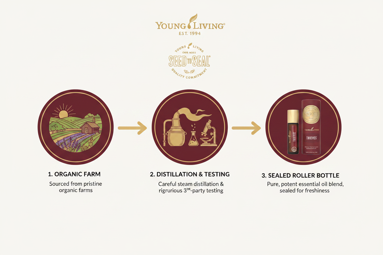 Young Living Seed to Seal process infographic