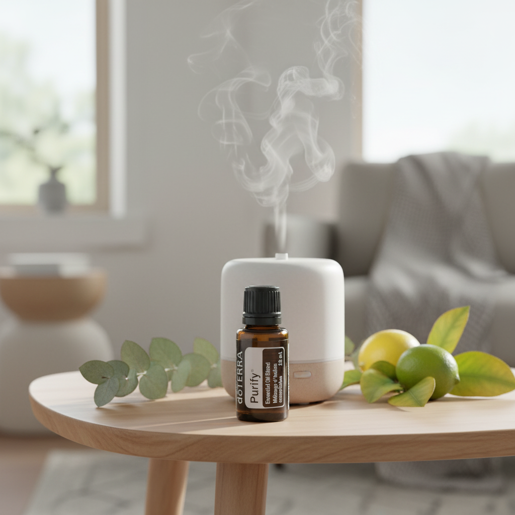 doTERRA Purify with diffuser in living room