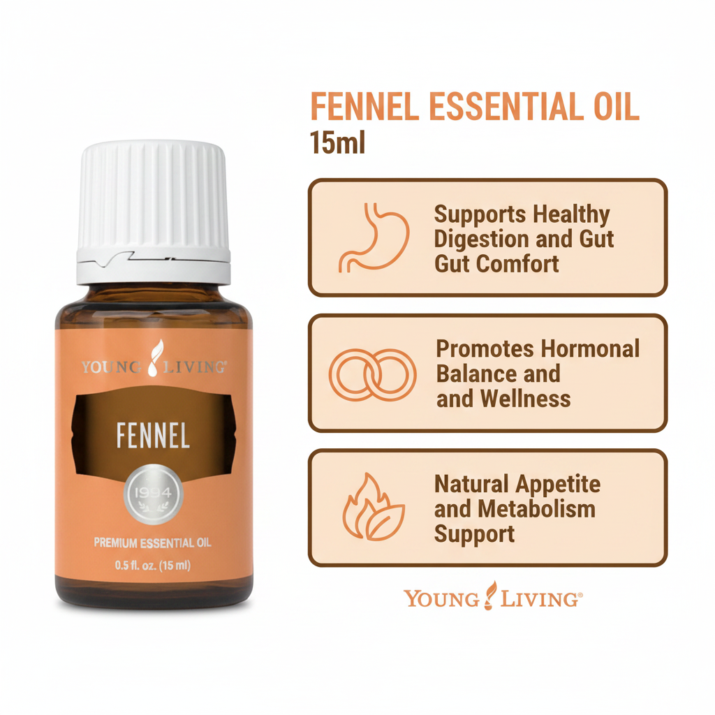 Fennel Essential Oil key benefits infographic