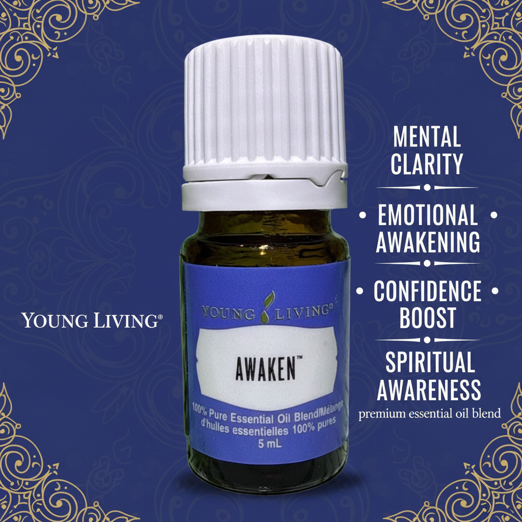 Awaken oil uses infographic - mental clarity emotional awakening confidence boost spiritual awareness