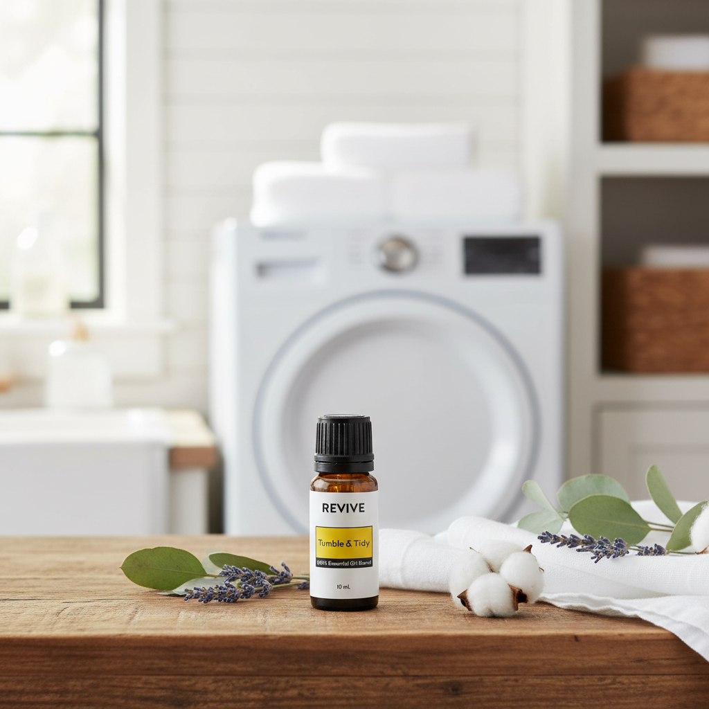 Tumble & Tidy bottle in bright laundry room lifestyle scene