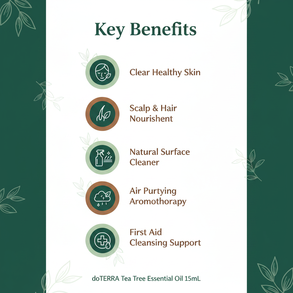 doTERRA Tea Tree Essential Oil key benefits infographic