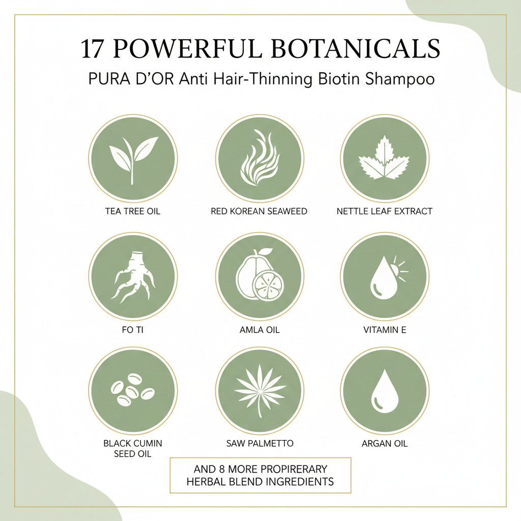 PURA D'OR 17 Proprietary Herbal Blend ingredients infographic