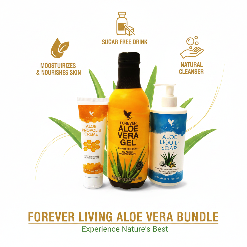 Forever Living Aloe Bundle benefits infographic