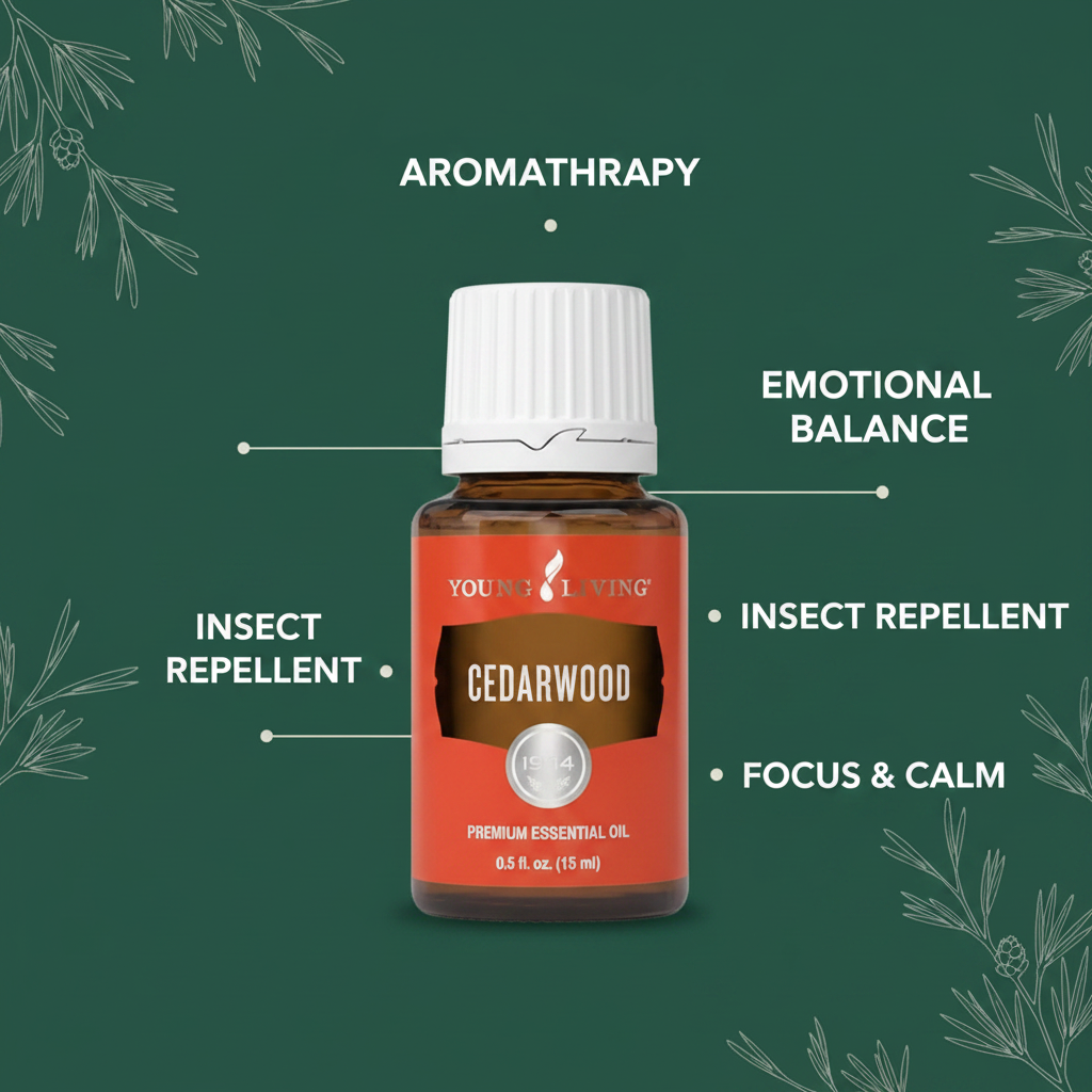 Cedarwood oil uses - aromatherapy emotional balance insect repellent focus and calm
