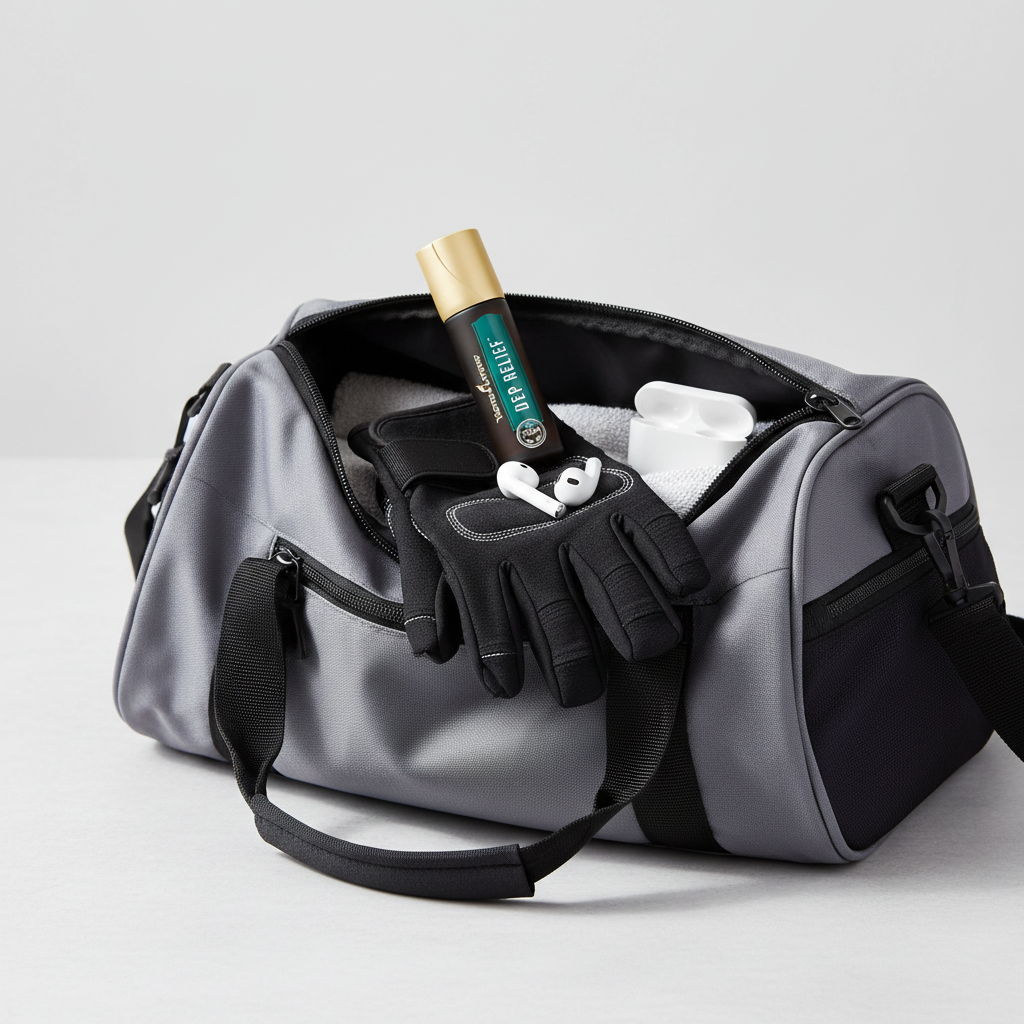 Deep Relief Roll-On in gym bag active recovery