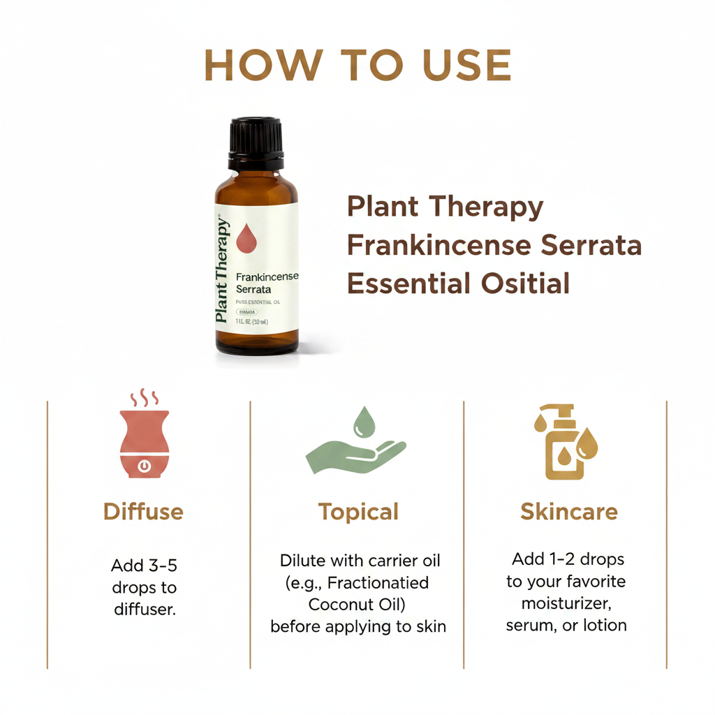 How to use infographic for Frankincense Serrata essential oil