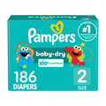 Pampers Baby-Dry Size 2 diapers front view white background