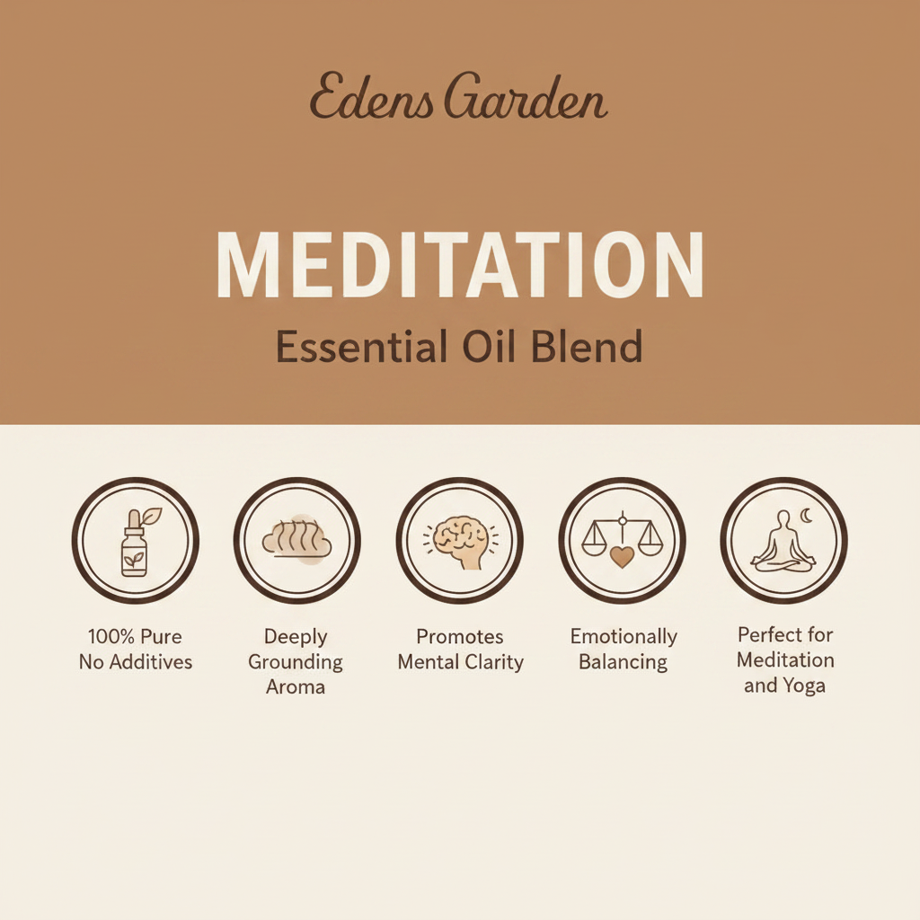 Edens Garden Meditation key benefits infographic