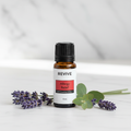 Revive Allergy Relief oil on white marble with lavender and eucalyptus