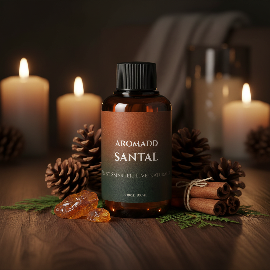 Aromadd Santal Essential Oil Blend | Grounding Woody Scent | Scent Smarter, Live Naturally | 3.38 fl oz (100ml)