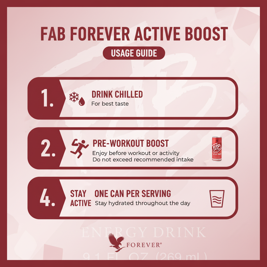 FAB Forever Active Boost how to use infographic