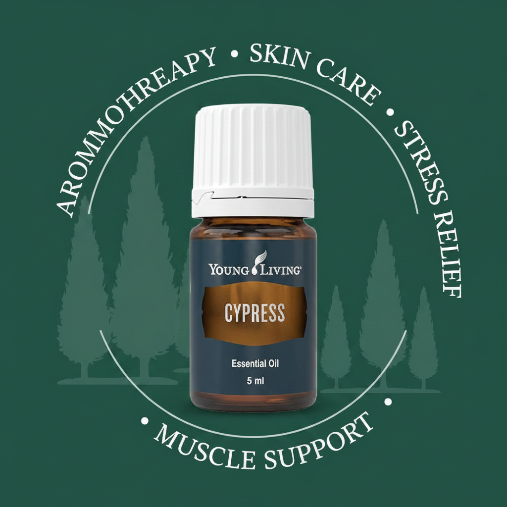 Cypress oil uses - aromatherapy skin care stress relief muscle support