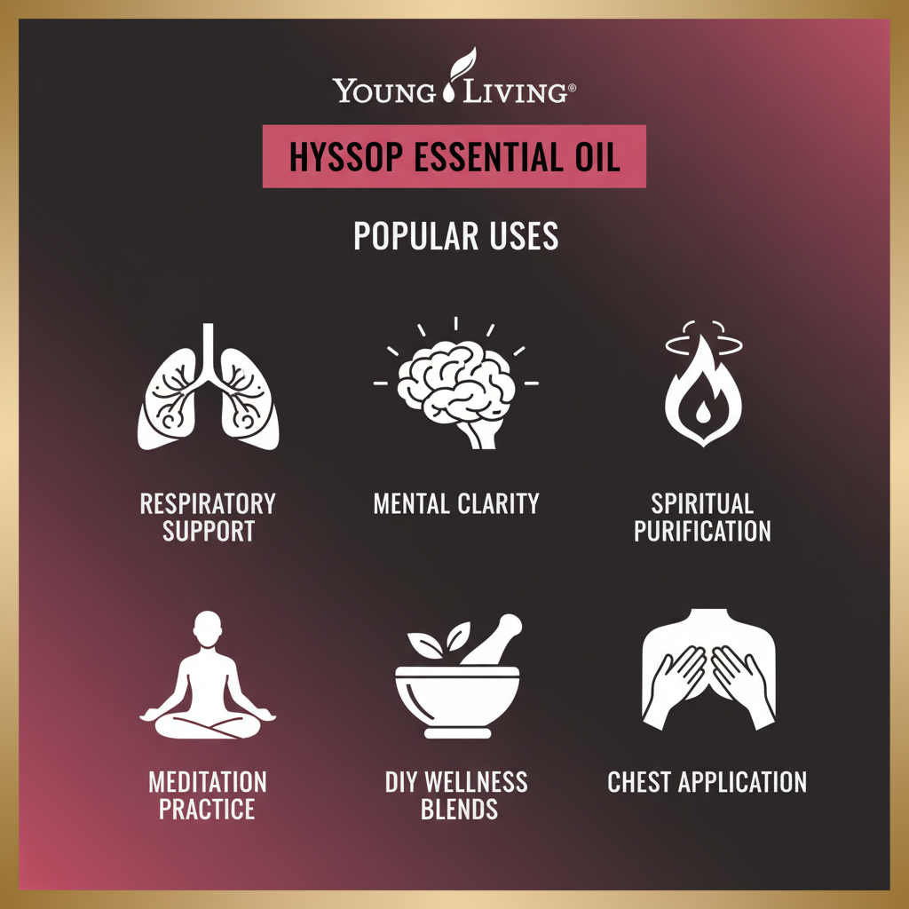 Young Living Hyssop popular uses infographic